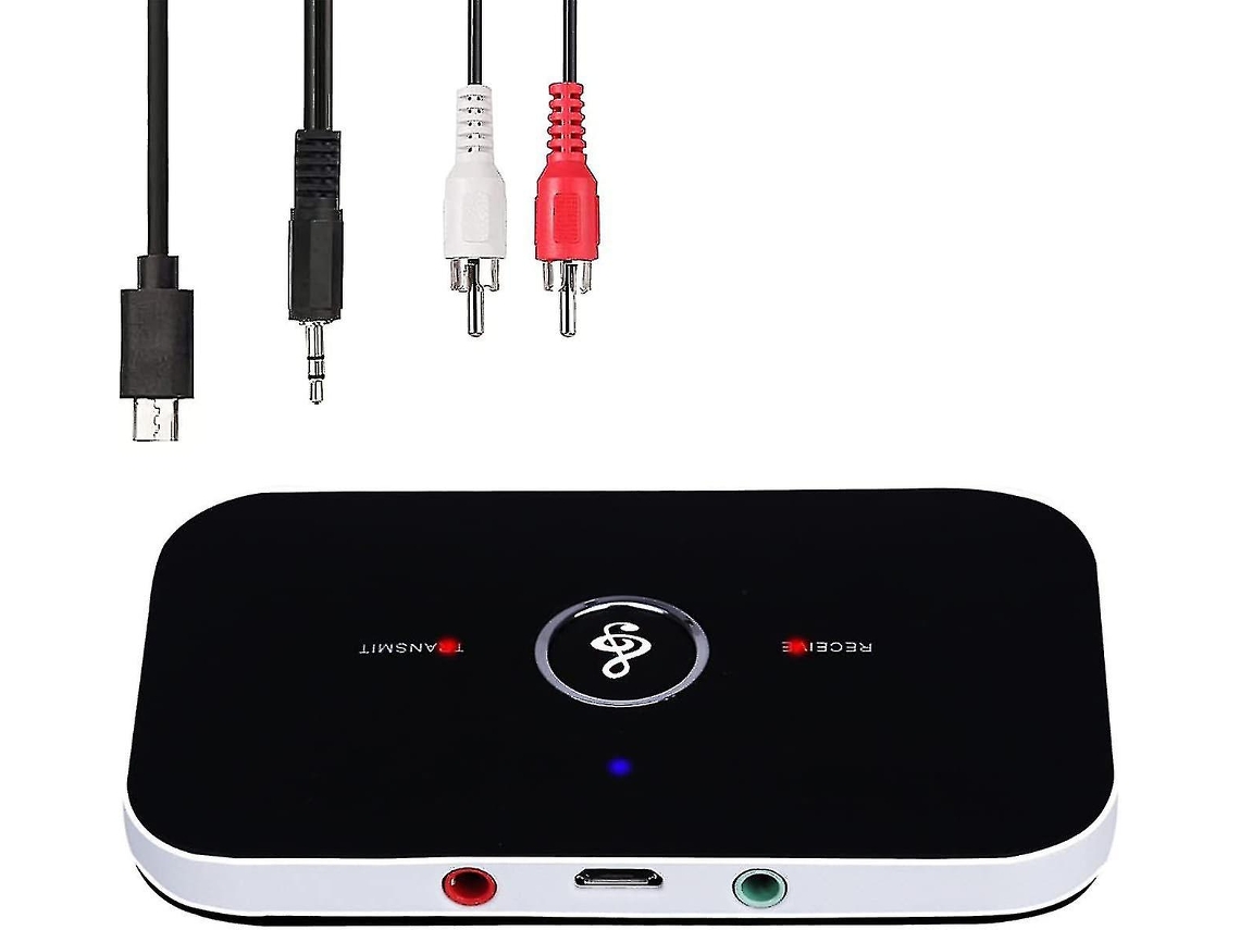 Transmissor E Receptor Bluetooth 5.0, Adaptador De Áudio Estéreo Portátil Sem Fio 2 Em 1 Com Entrada Auxiliar Rca/3,5 Mm E Som Hd De Baixa Latência.