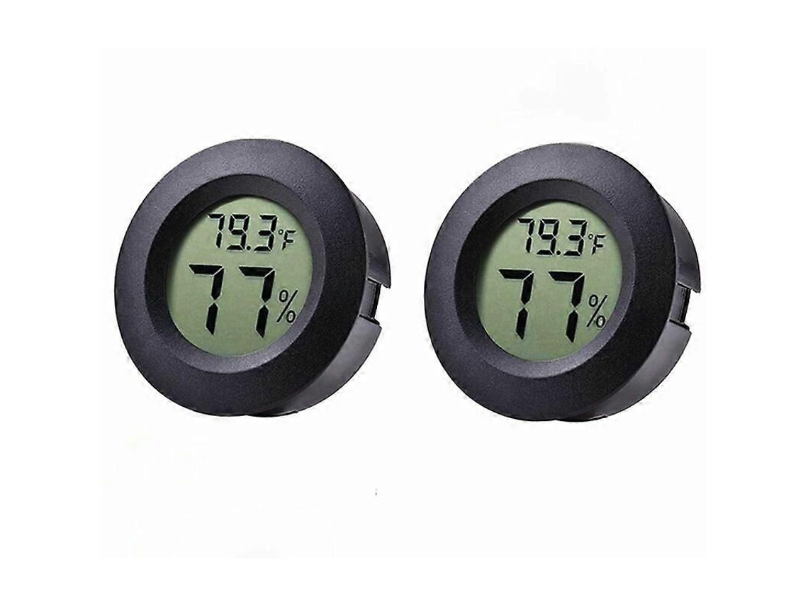 Kit Com 2 Mini Termômetros E Higrômetros Para Geladeira/freezer - Termômetro Eletrônico Preto