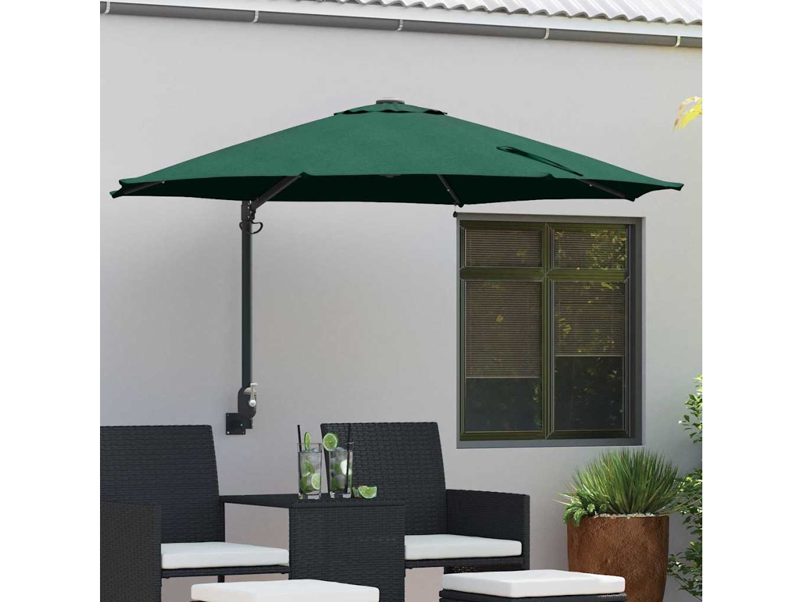 Vidaxl Guarda-sol De Jardim Verde 248 X 248 X 148 Cm Poliéster E Aço