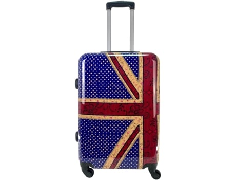 Mala de Viagem Média Bagagem para Viajar de avião 4 Rodas giratórias fecho de combinação (Média - Inglaterra) COSHANO