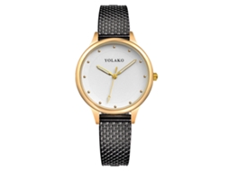 Relógio de Pulso Feminino Casual Simples de Quartzo com Pulseira de Plástico Preto