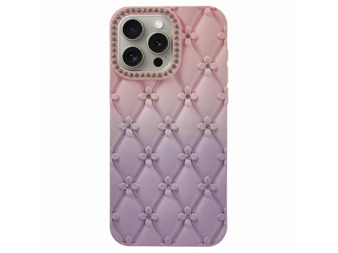 Capa Para Iphone 14 Pro Com Decoração Em Strass E Capa Emborrachada De Tpu