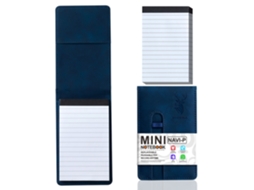 Mini Pocket Notebook A7 Refillable Cover Blue + 50-sheets Lined Refill Pen By Deer Head