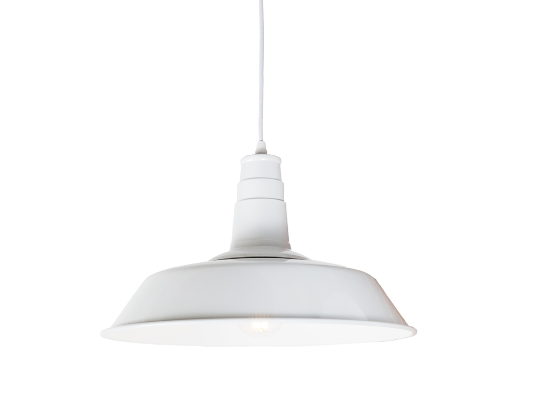 Lâmpada De Teto Branca Estilo Industrial, Diâmetro 36 Cm, Metal De Alta Qualidade, Soquete E27, Design Moderno E Elegante Alpinaluz
