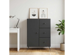 Vidaxl Buffet Com Gaveta Preto 66 X 34,5 X 90 Cm Derivados De Madeira