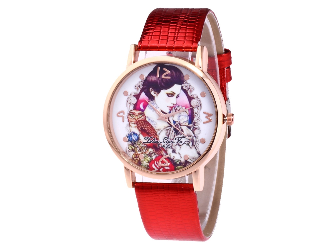Relógio de Pulso Elegante de Quartzo Moda Casual e Negócio Presente (vermelho)