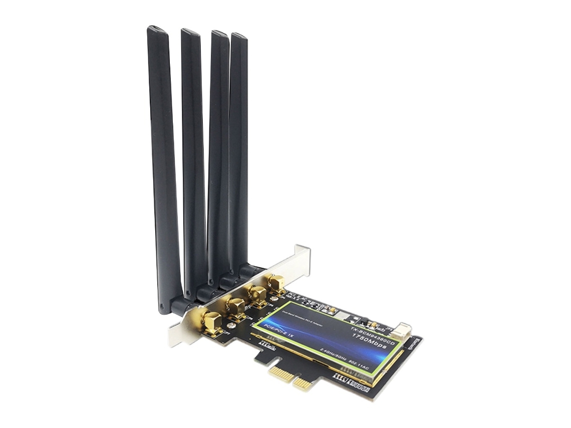Lurelia Placa Wi-fi Pcie Bcm94360 Bcm94360cd Wi-fi 5 1750 Mbps 450 Mbps Dual Band 2,4/5 Ghz Antena