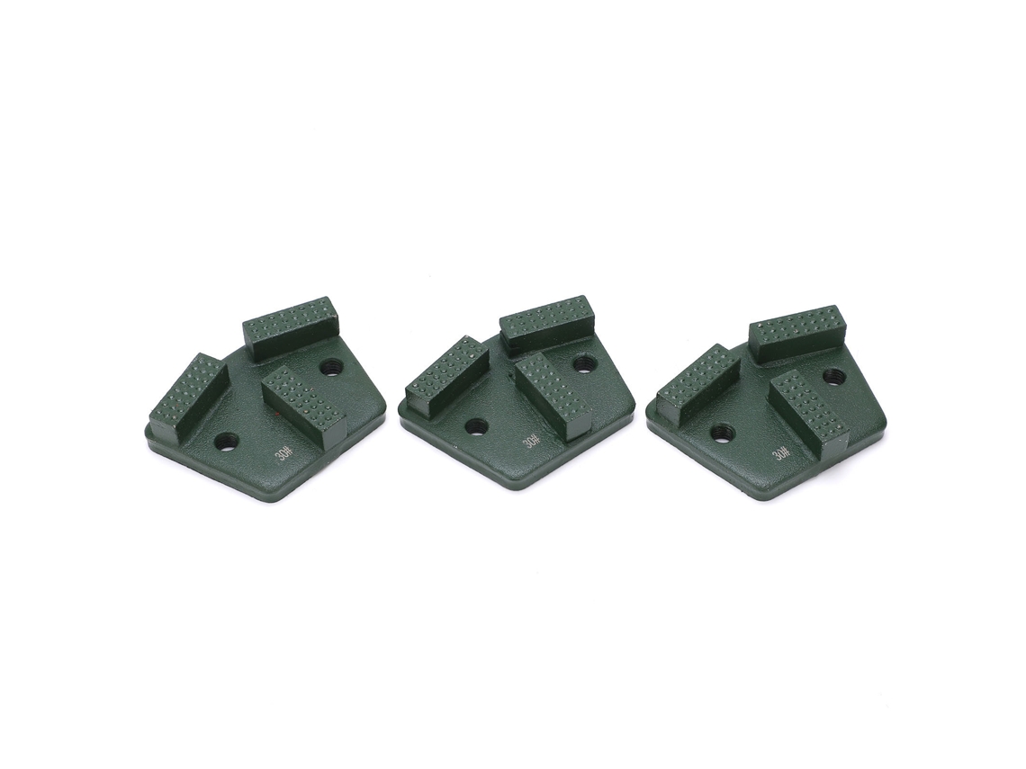 3 Peças De Sapatos De Esmerilado Diamante Trapezoidais Para Corte De Concreto 2 Buracos Verde 30