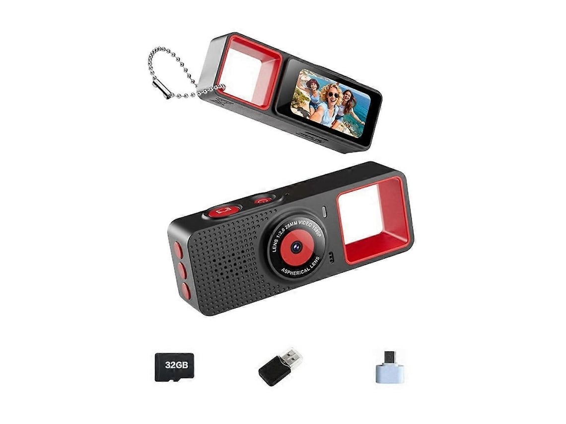 Mini Câmara Digital De Chaveiro Com Ecrã De 0,9 Polegadas E Gravação De Vídeo