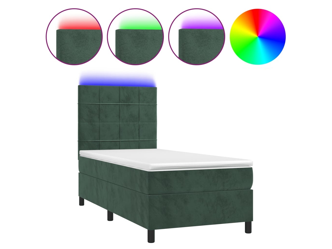 Box Spring Bed, Box Spring Beds Vidaxl Verde Veludo (80 X 200 Cm)