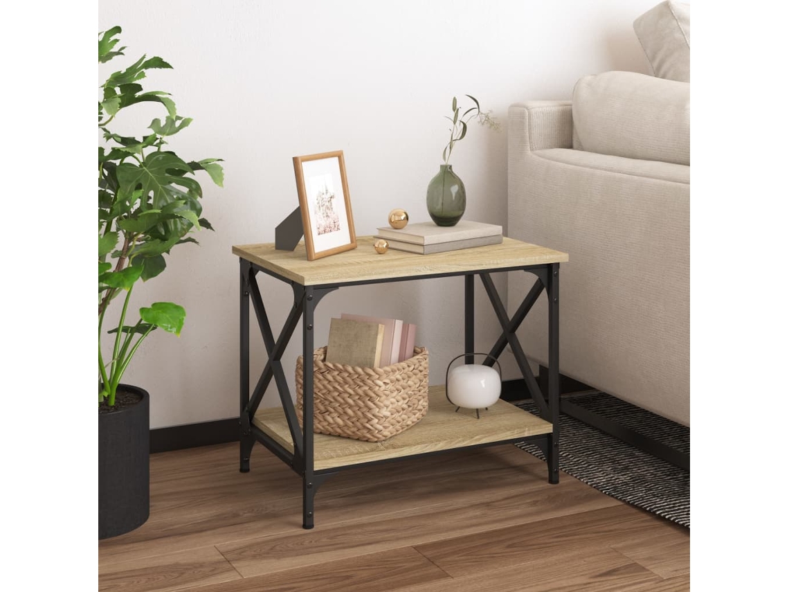 Vidaxl Mesa De Apoio 55x38x45 Cm Derivados De Madeira Carvalho Sonoma