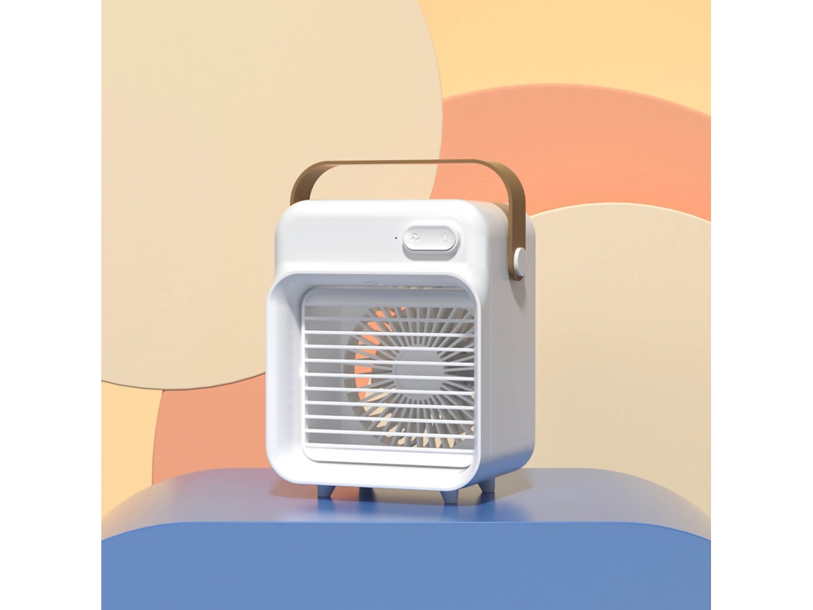 Ventilador de Ar Portátil Usb com 3 Velocidades Branco