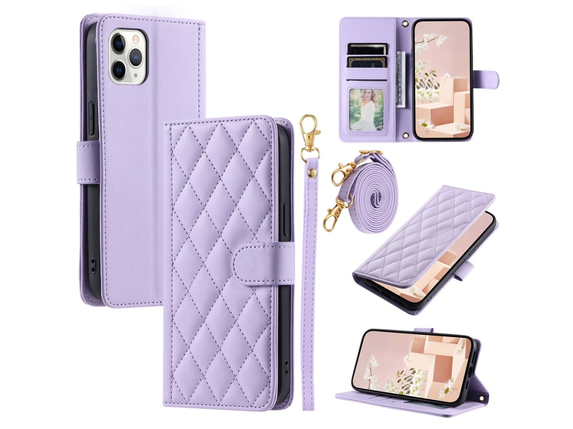 Capa Para Iphone 11 Pro Pele Sintética Roxo