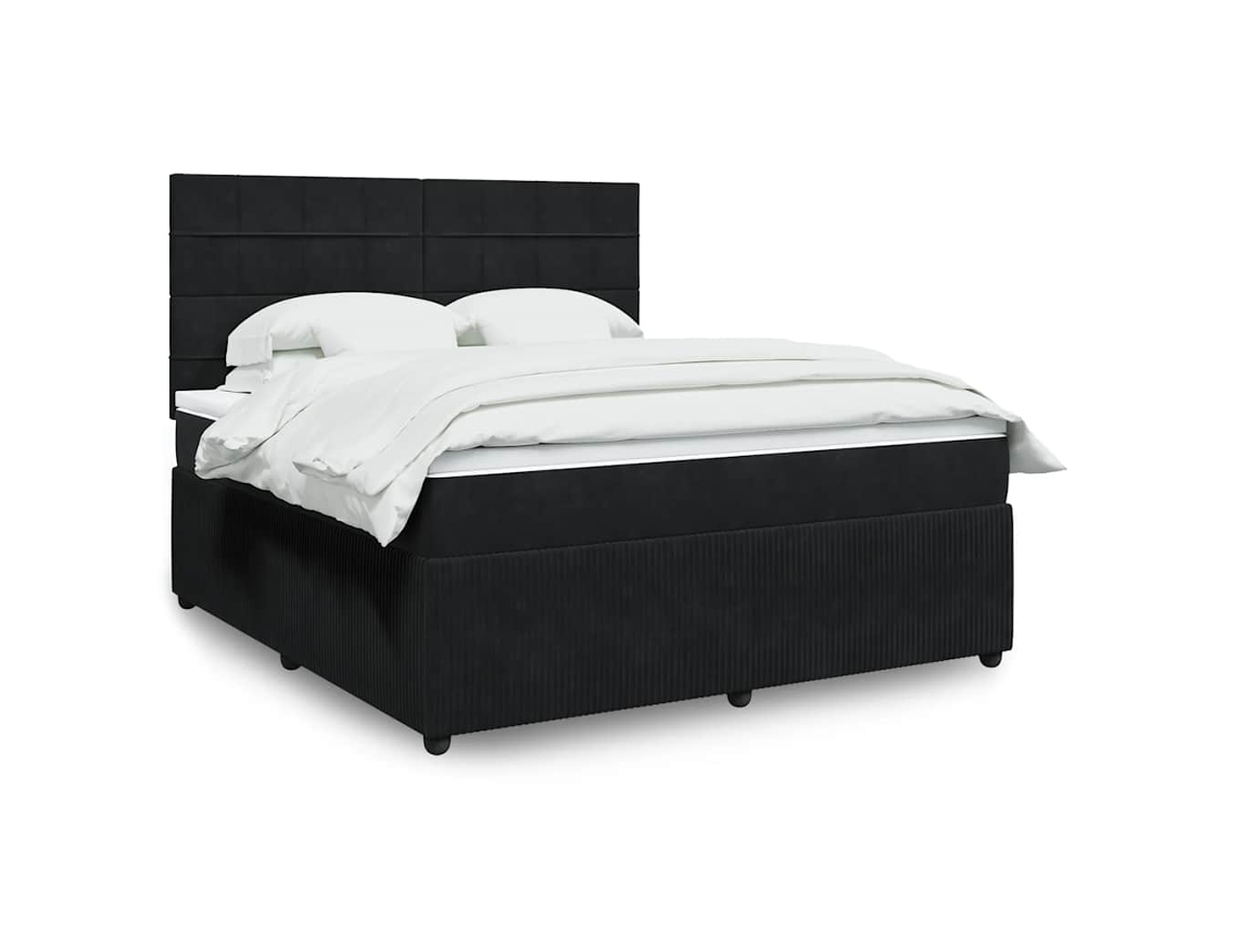 Vidaxl Cama Com Molas/colchão 180x200 Cm Veludo Preto