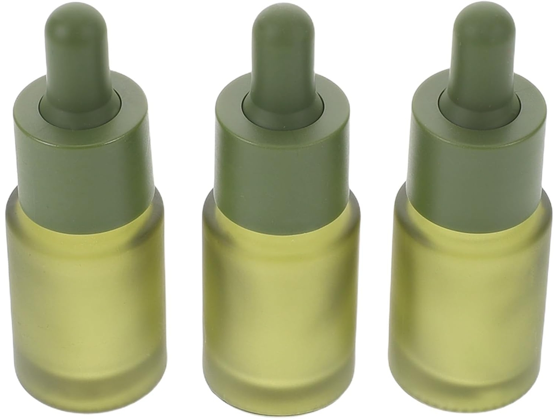 Nuobesty Com 3 Frascos Conta-gotas De Vidro Verde Fosco, Frascos Pipeta De Vidro De 15ml