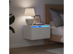 Vidaxl Mesa De Cabeceira De Parede Com Luzes Led Branco