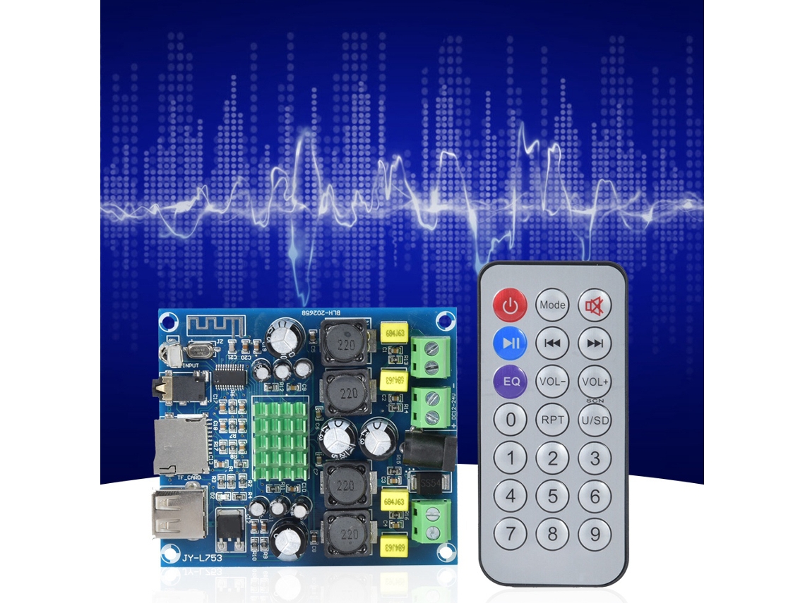 Placa Amplificador Digital 2 Canais Bluetooth 5.0