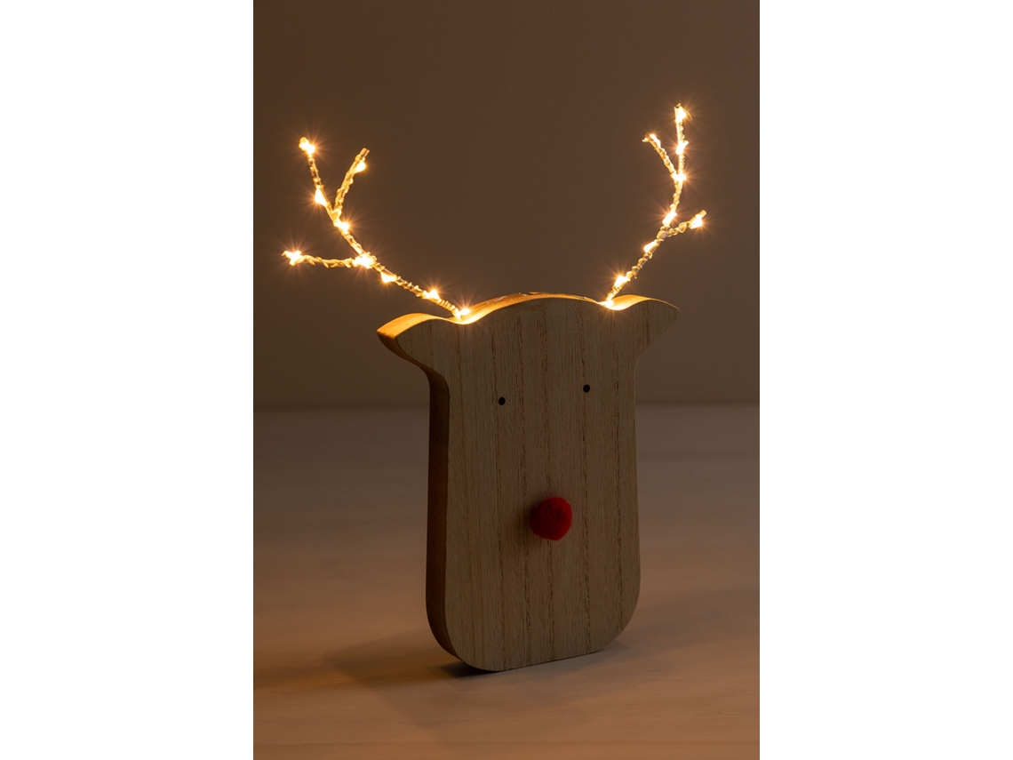 Figura Decorativa SKLUM com Luz LED Clerbi (Bege - 27x24.5x2.1 cm - MDF)