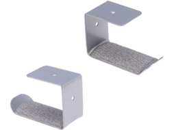 Suporte De Metal Prateado Para Fones Ouvido, Para Instalação Embaixo Da Mesa Ou Na Parede Estrutura Estável E Material