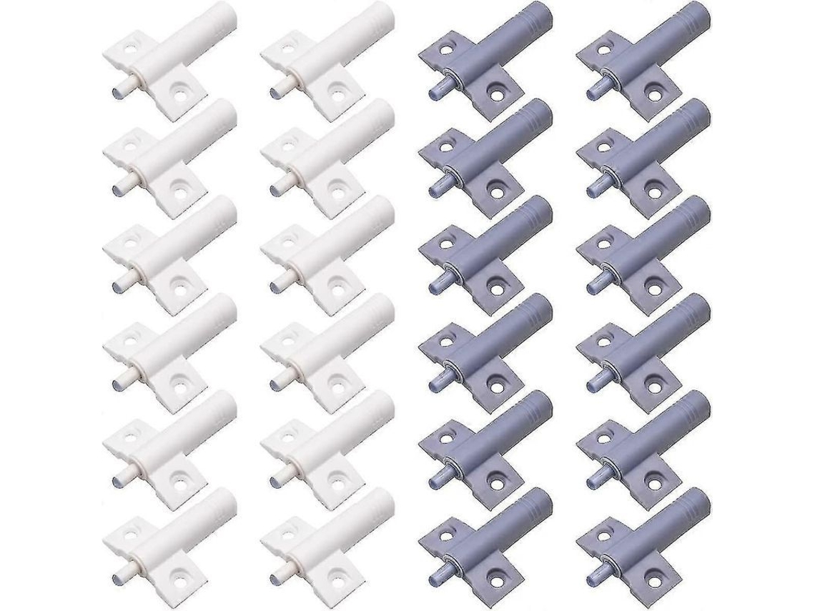 Amortecedores De Porta De Cozinha Silicone De Qualidade Premium - 24 Peças Cinza E Branco Para Gavetas E Armários