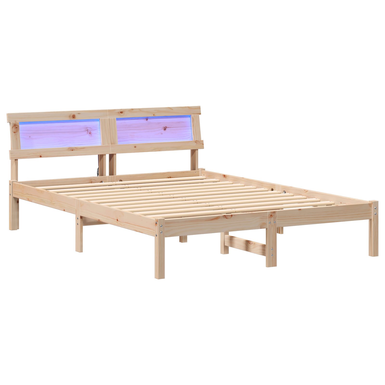 Conjunto 1 Estrutura Da Cama Vidaxl Castanho Madeira De Pinho Maciça (135 X 190 Cm)