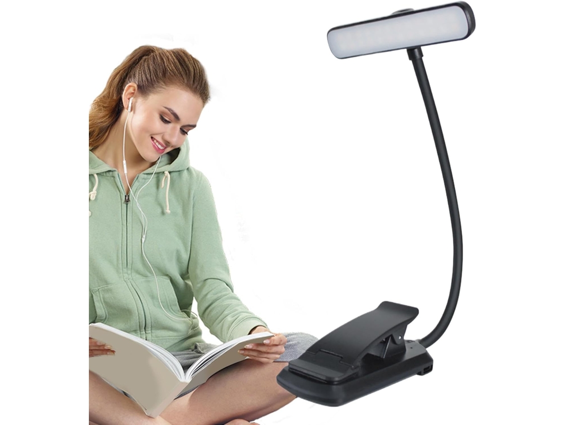 Luminária De Mesa Com Clipe, Recarregável Via Usb, Para Leitura Na Cama