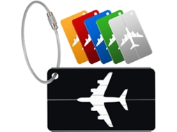 Conjunto de 6 Etiquetas de Bagagem para Avião, em Liga de Alumínio BRILVIBERA