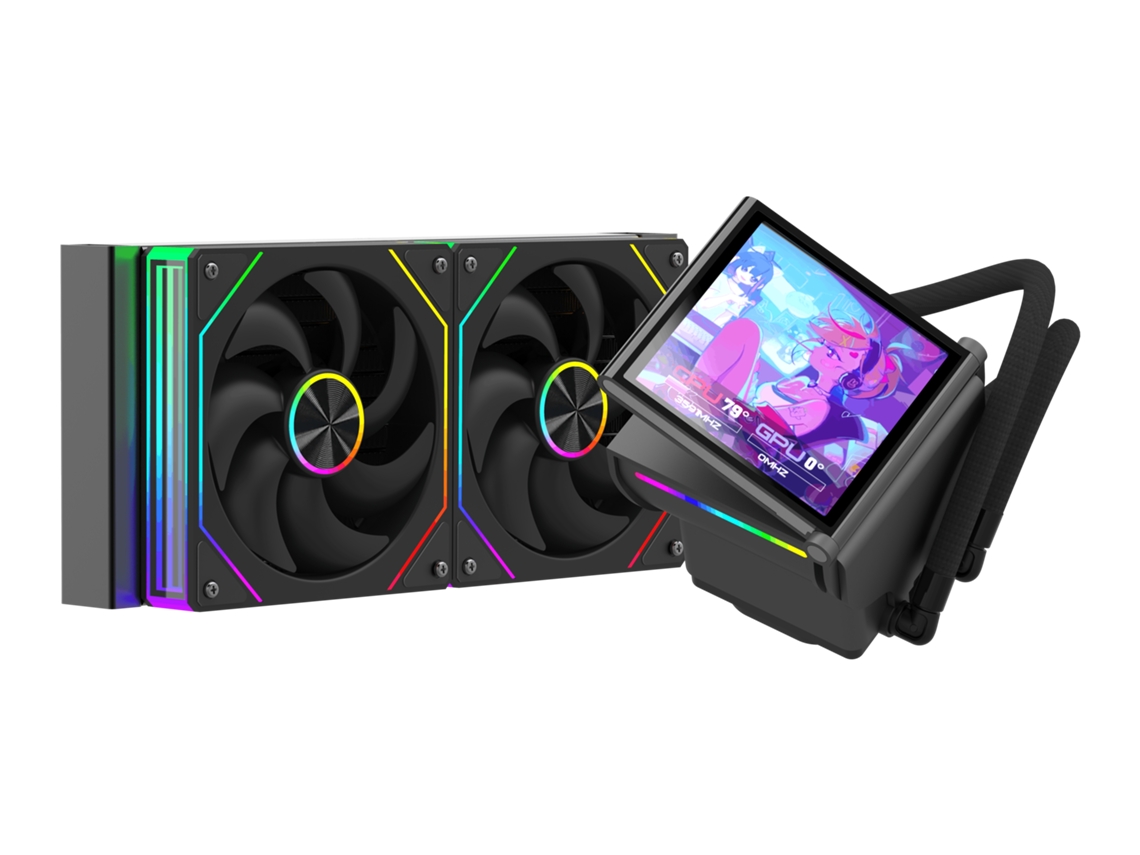 Watercooler Progaming Glacierview 240 Lcd 2x Argb Fan Ecran 4.0" 300w Tdp Preto