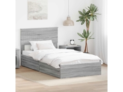 Cama com Armazenamento com Cabeceira Cinza Sonoma 100x200 cm MAISON EXCLUSIVE