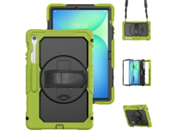 Capa para Samsung Tab S10fe Plus 13.1 com Alça de Ombro, Suporte e Cor Verde e Preto XIAOMOYU