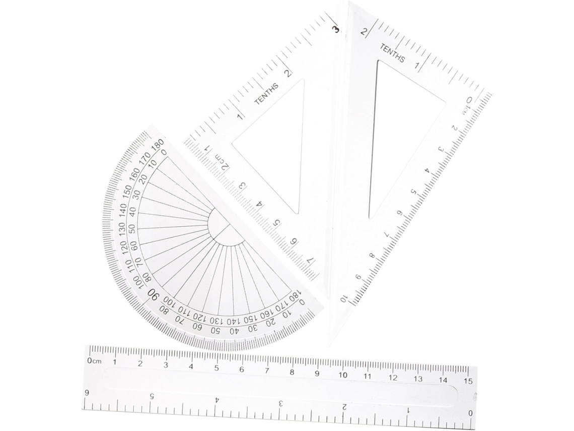 Conjunto De 4 Réguas Plástico Transparente Operitacx Para Material Escolar, Decoração Escolar, Design Prático Para Uso