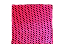 Lenço fúcsia com bolinhas pretas, 50x50 cm