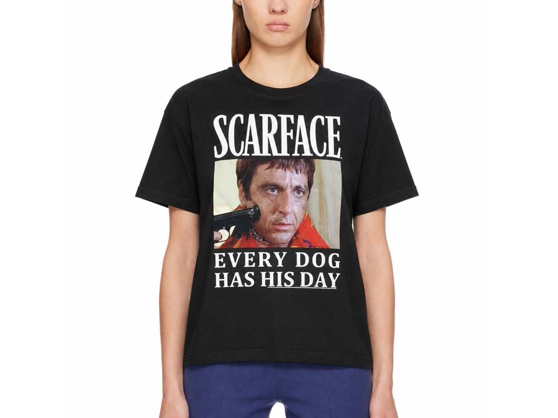 Rockinstone Scarface Movie Doge Black Adult T-shirt Size:l