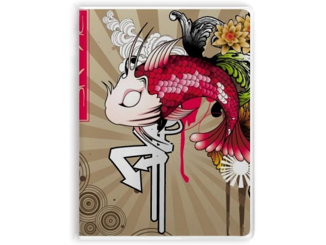 Carnet De Notas Com Sopa De Cobertura Motif Vagues De Carpe Japonaise