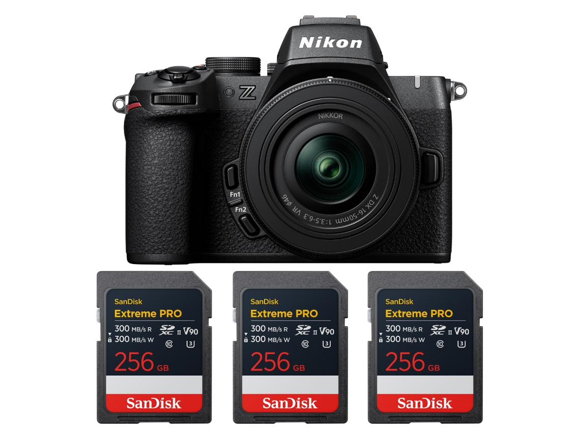 Z50 Ii + 16 50mm F/3.5 6.3 Vr + 3 Sandisk 256gb Extreme Pro Uhs ii Sdxc + Ebook “20 Dicas para Fotos Que Impressionam” NIKON