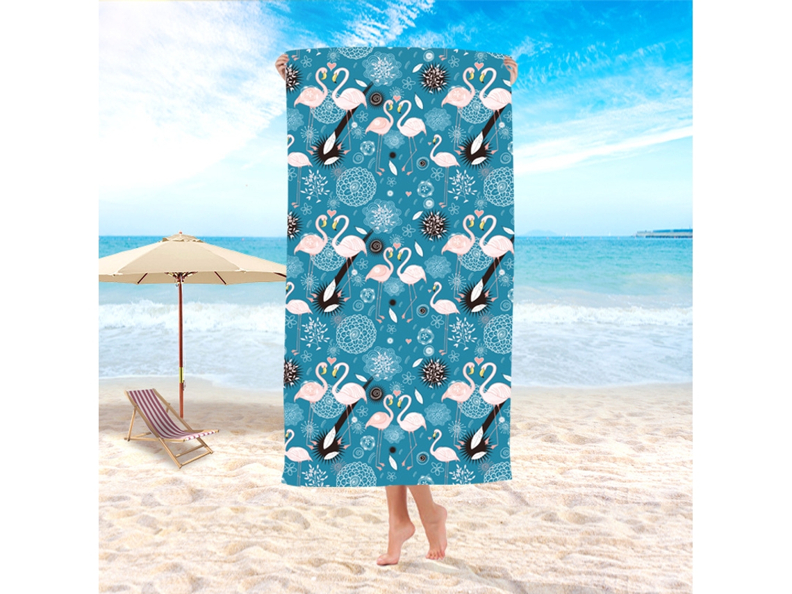 Toalha De Praia Para Adultos 70x140cm Microfibra Suave,, Ideal Para Viagens, Natação E Férias Flamingo Hexinyigjly