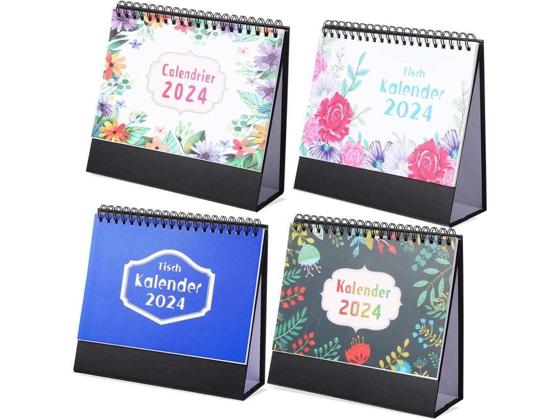 4 Calendários De Mesa Pequenos E Calendários De Parede 2024