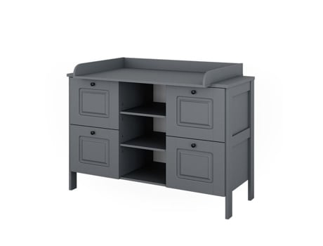 Mesa De Mudança Ajaton, 133x98,4cm Com 4 Gavetas, Cinza, Vitalispa