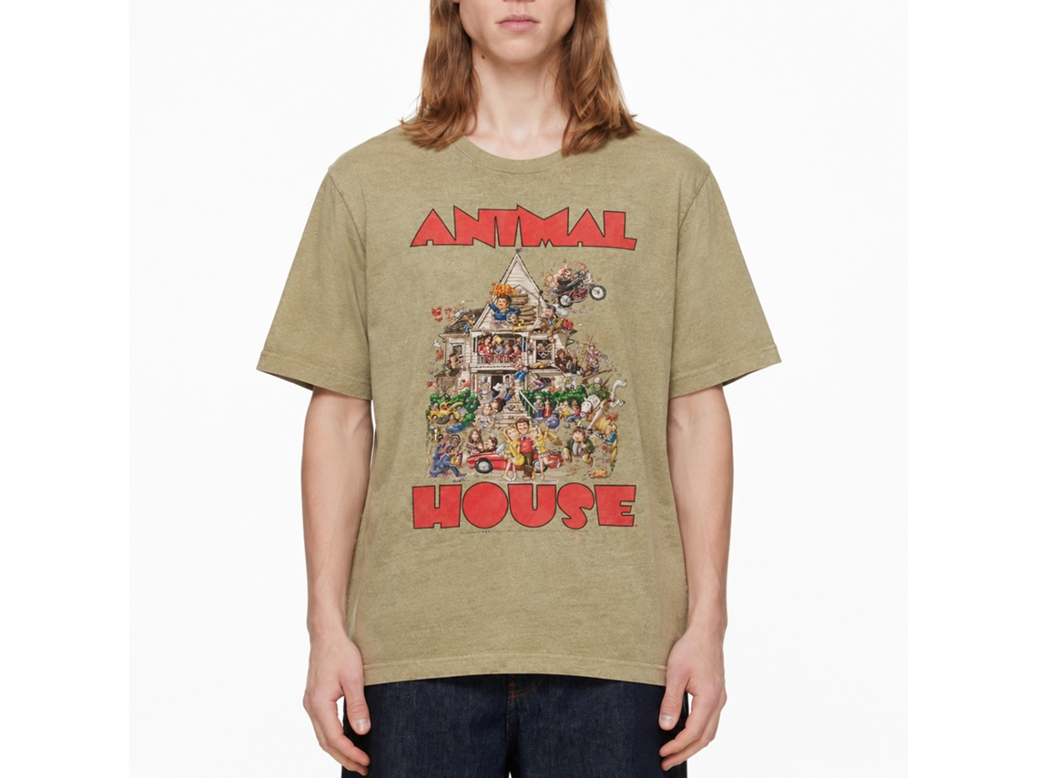 Rockinstone Animal House Movie The House Heather Khaki Adult T-shirt Size:m