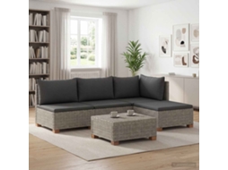 Vidaxl 5 Unid. Conjunto De Lounge Em Rattan Com Almofadas Gendt