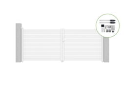 Portão Giratório 3 5M Vogel H.140Cm Alumínio Branco Motorização Hicker B200 CASANOOV