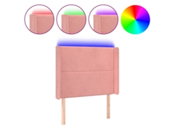 Led Headboard, Led Headboards Vidaxl Cor-de-rosa Veludo (103 X 16 X 118/128 Cm)