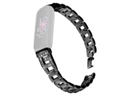 Pulseira De Substituição Para Fitbit Inspire 3, Pulseira De Metal Com Decoração De Strass Em Forma De G, Prata Olysi Shop