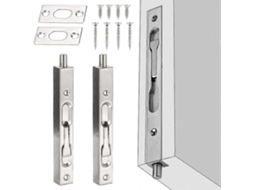 Cerrojo Deslizante Oculto de Acero Inoxidable Antirrobo Anticorrosión 15cm para Puertas de Hogar Y Oficina Con Tornillos