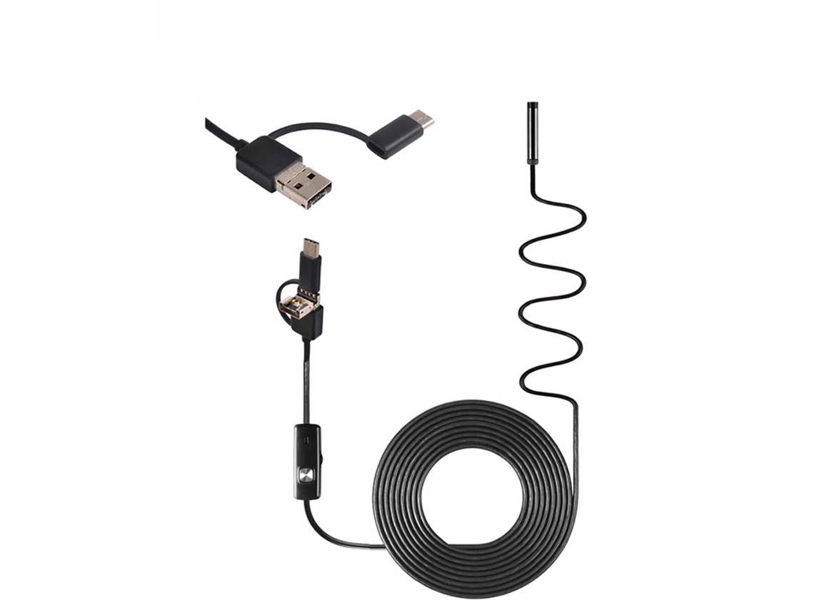 Câmera De Inspeção Endoscópica Inf Com Usb/usb C Brilvibera
