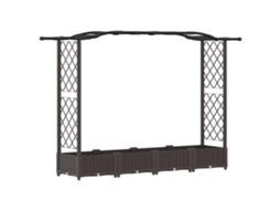 Vidaxl Cama Elevada Com Treliça E Telhado Castanho 207 X 40 X 126 Cm