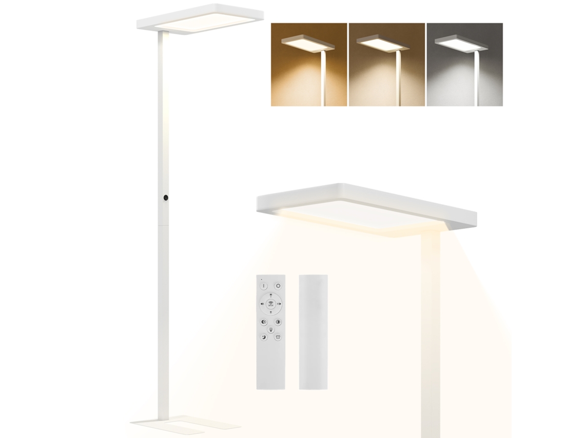 Luminária de Pé Led para Sala,dimerizável,espectro Completo,cuidado Dos Olhos,controle Remoto,60x32x196cm,branca BTFORUS