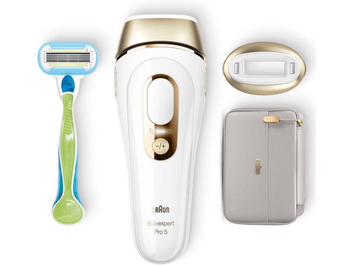 Depiladora Luz Pulsada BRAUN Silk·expert Pro 5 PL5054 (IPL - Multi-zonas - Branco e Dourado)