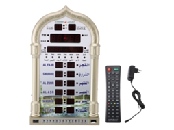 Relógio de oração muçulmano Azan digital LED parede com controle remoto decorativo mesquita S/MARCA