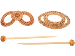 Pentes de cabelo confortáveis e versáteis, conjunto de 2 unidades, presilhas de cabelo em rattan trançado.
